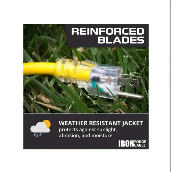 🆕IRON FORGE CABLE 25 ft Lighted Outdoor Extension Cord - 12/3 SJTW Heavy… - Picture 5 of 8